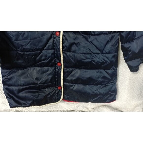 Tommy Hilfiger Puffer Button Down Jacket Women's Size L Blue Red White Vintage - Picture 9 of 15